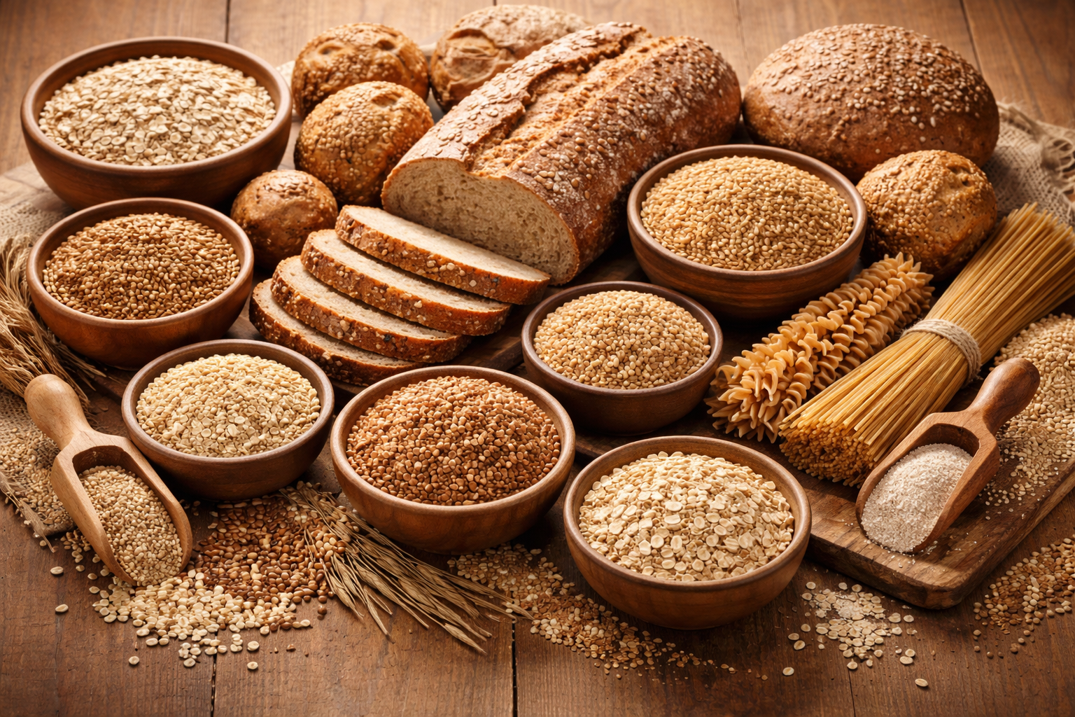Verschiedene Vollkornprodukte